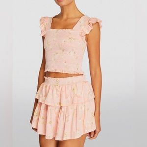 Loveshackfancy floral top (selling skirt too!)